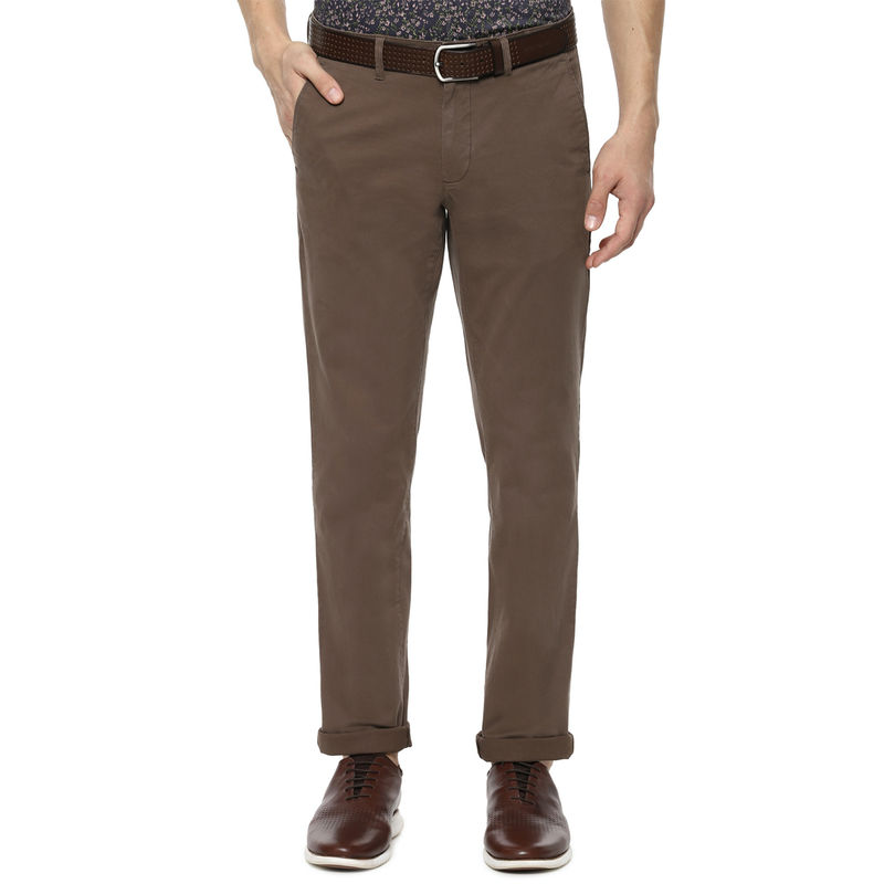 Van Heusen Solid Brown Trouser (30)