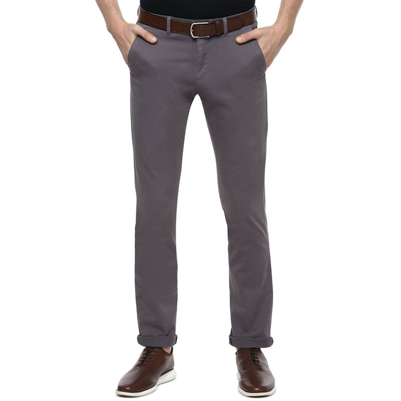 Van Heusen Solid Grey Trouser (38)