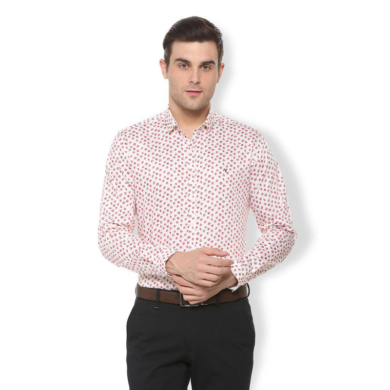 V Dot White Printed Shirt (40)