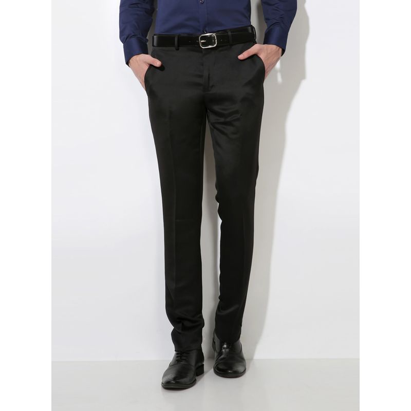 V Dot Black Solid Trousers (32)