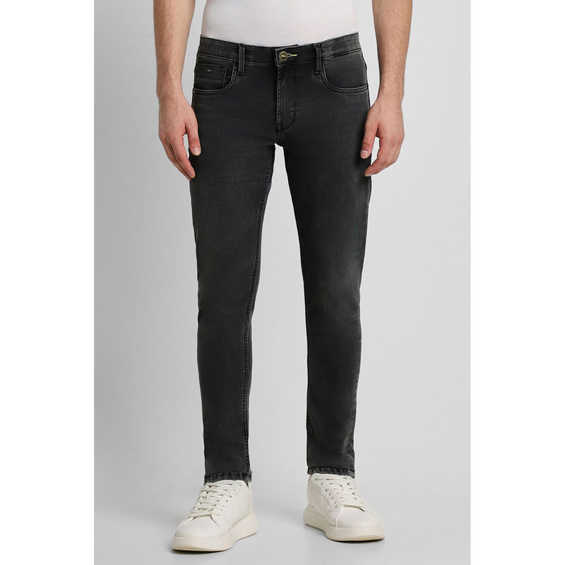 Peter England Men Grey Mid Wash Low Skinny Fit Jeans (34)