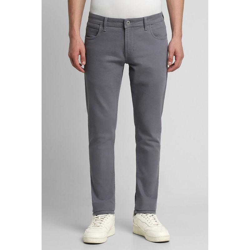 Peter England Men Grey Dark Wash Low Skinny Fit Jeans (34)