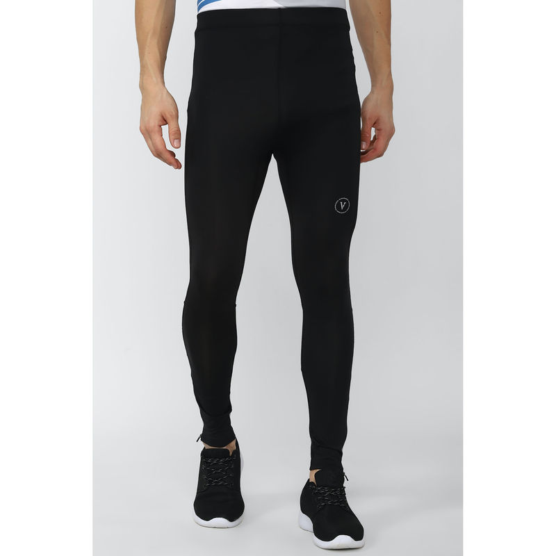 Van Heusen Men Black Solid Skinny Fit Training Tights (M)