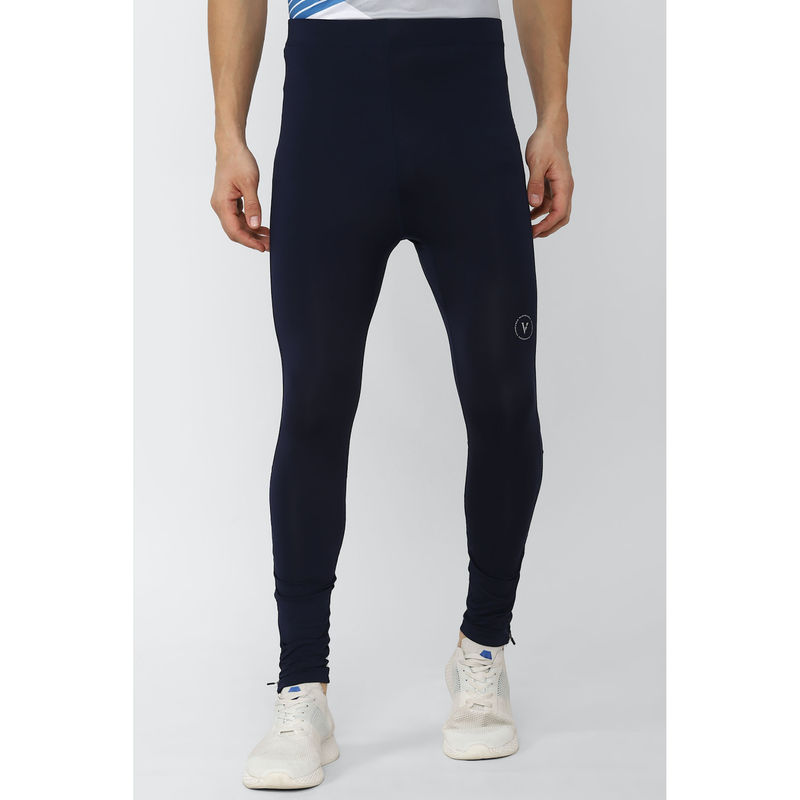 Van Heusen Men Navy Solid Skinny Fit Training Tights (S)