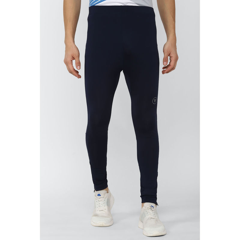 Van Heusen Men Navy Solid Skinny Fit Training Tights (S)