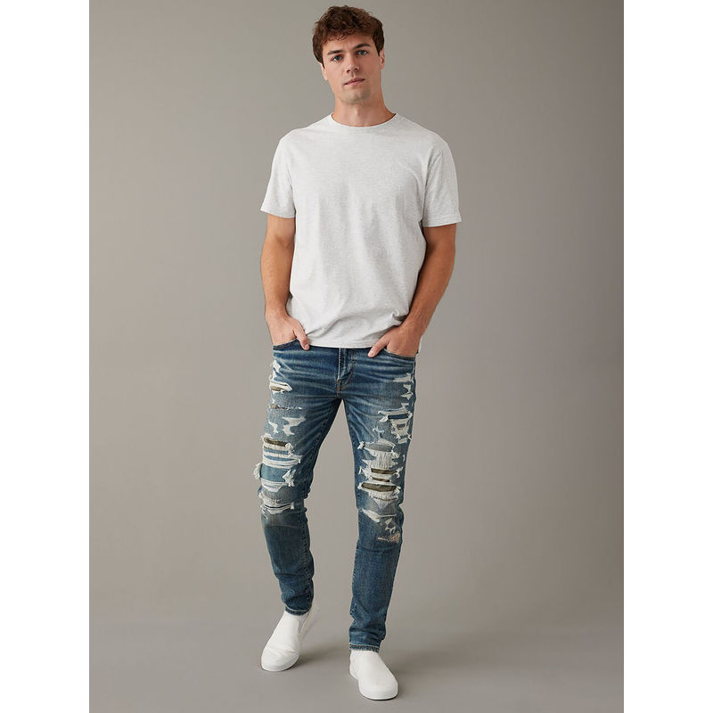 American Eagle Men Blue Airflex+ Patched Athletic Skinny Jean (31)