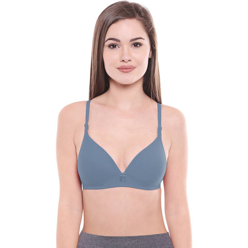 Bodycare Lightly Padded Bra In Grey-Pink-Coral Color (Pack of 3) - 38B
