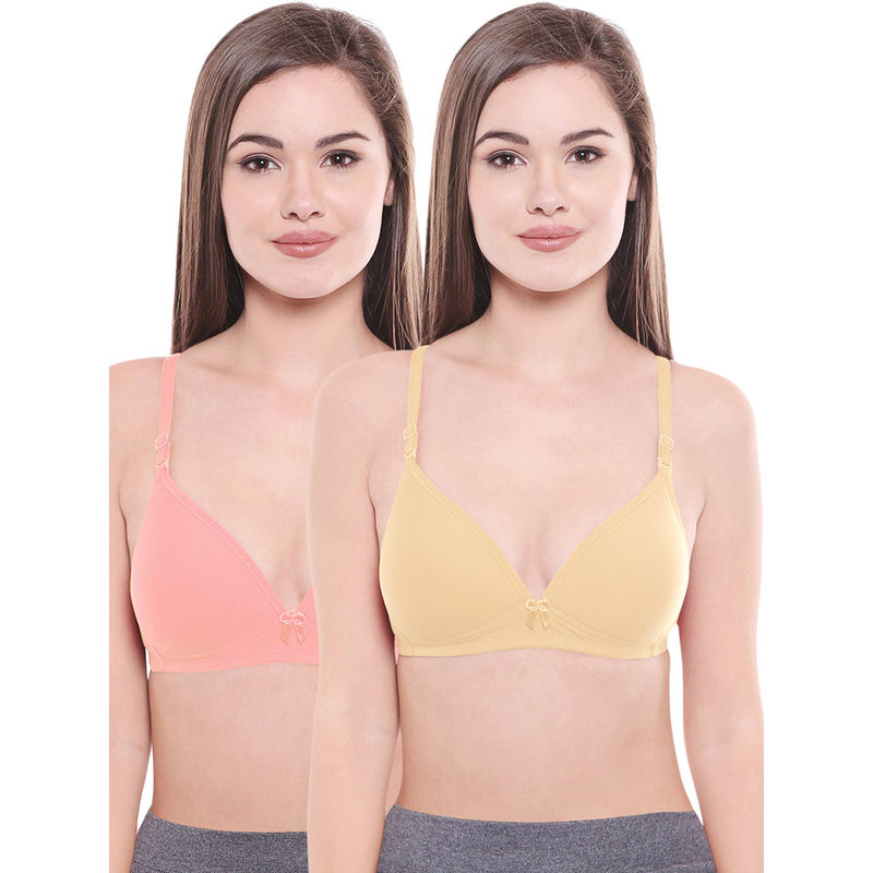 Bodycare Lightly Padded Bra In Pink-Skin Color (Pack of 2) - 30B