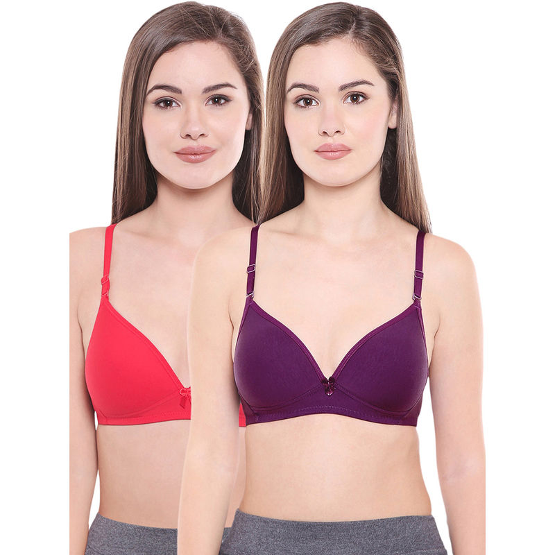 Bodycare Lightly Padded Bra In Rani-Dark Purple Color (Pack of 2) - 30B