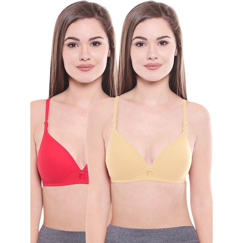 Bodycare Lightly Padded Bra In Rani-Skin Color (Pack of 2) - 30B