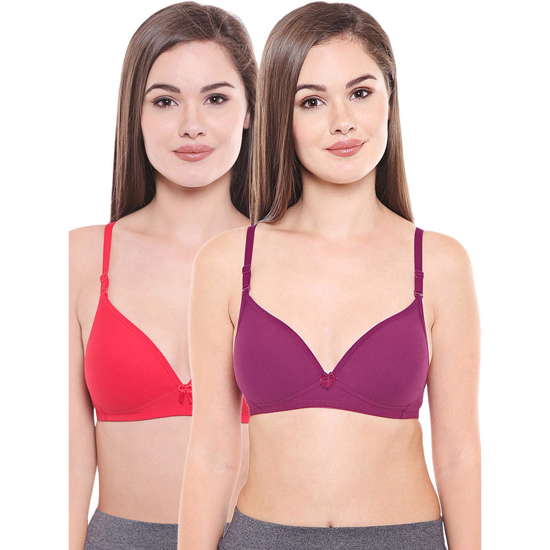 Bodycare Lightly Padded Bra In Rani-Wine Color (Pack of 2) - 30B