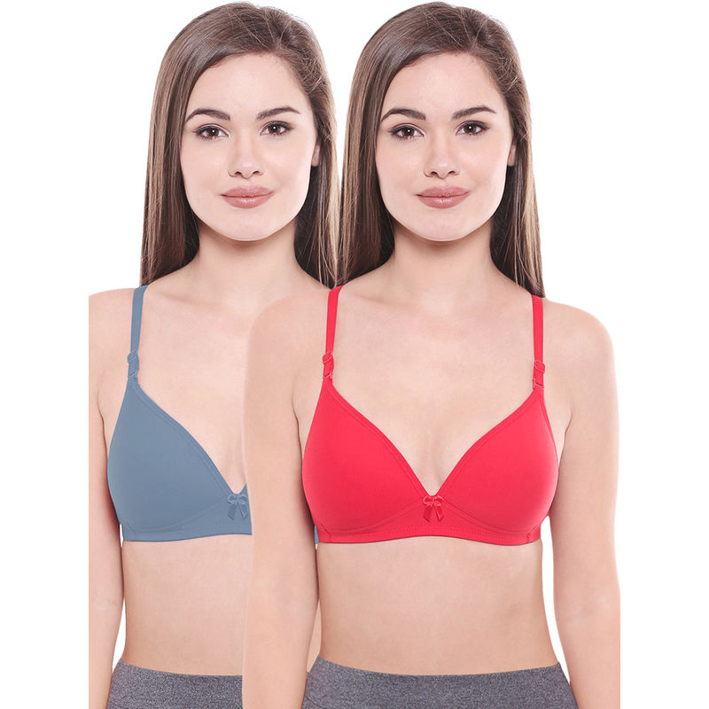Bodycare Lightly Padded Bra In Grey-Rani Color (Pack of 2) - 36B