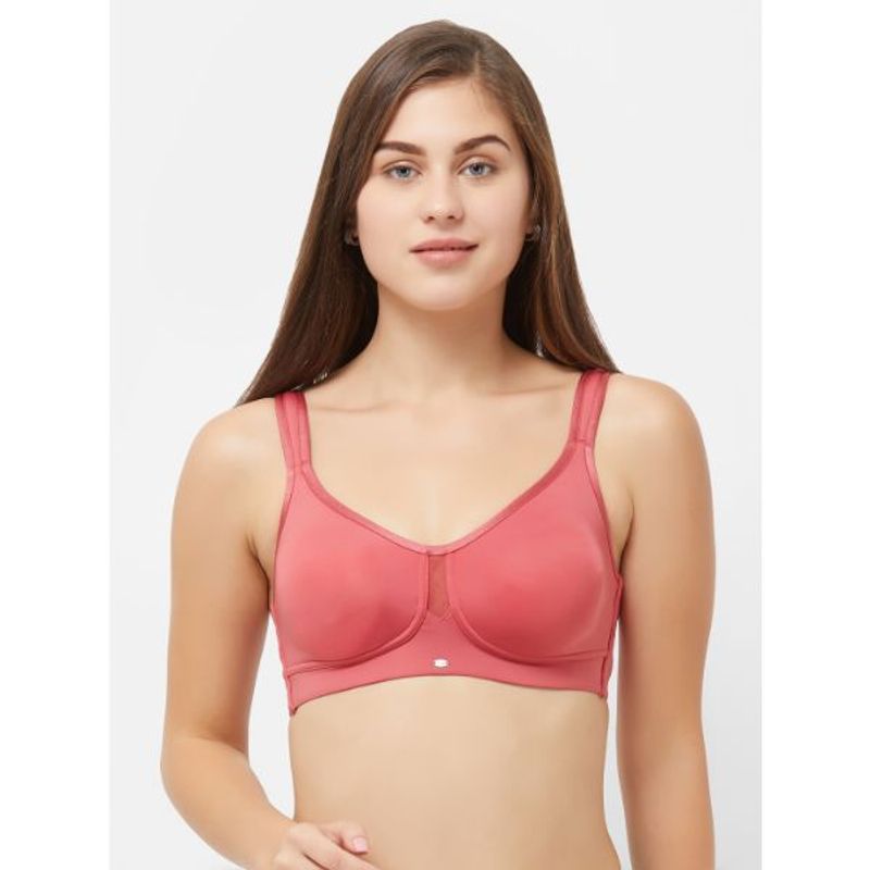 SOIE Full Coverage Non-Padded Non-Wired Minimizer Bra - CLARET-RED (34DD)