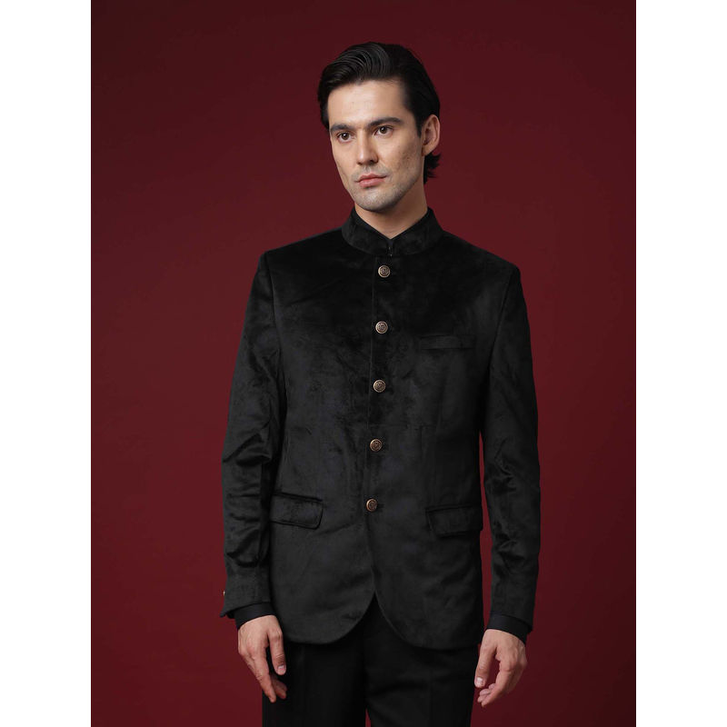 Rare Rabbit Bozelli Black Bandhgala (L)