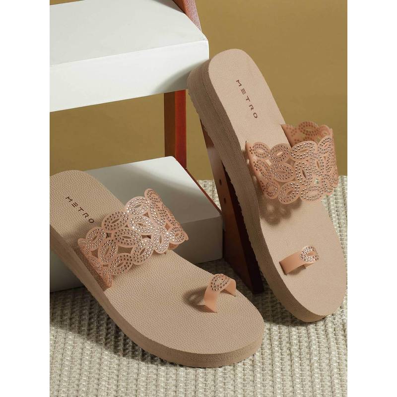 Metro Women Peach Sandals (EURO 36)
