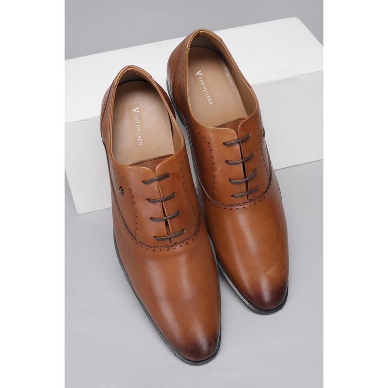 Van Heusen Men Brown Lace Up Oxfords (UK 10)