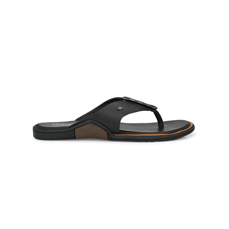 EGOSS Genuine Leather Black Casual Sandals for Men (UK 8)