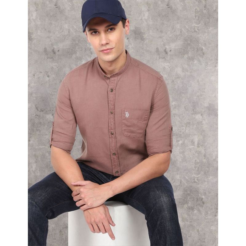 U.S. Polo Assn. Denim Co. Dyed Linen Shirt (L)
