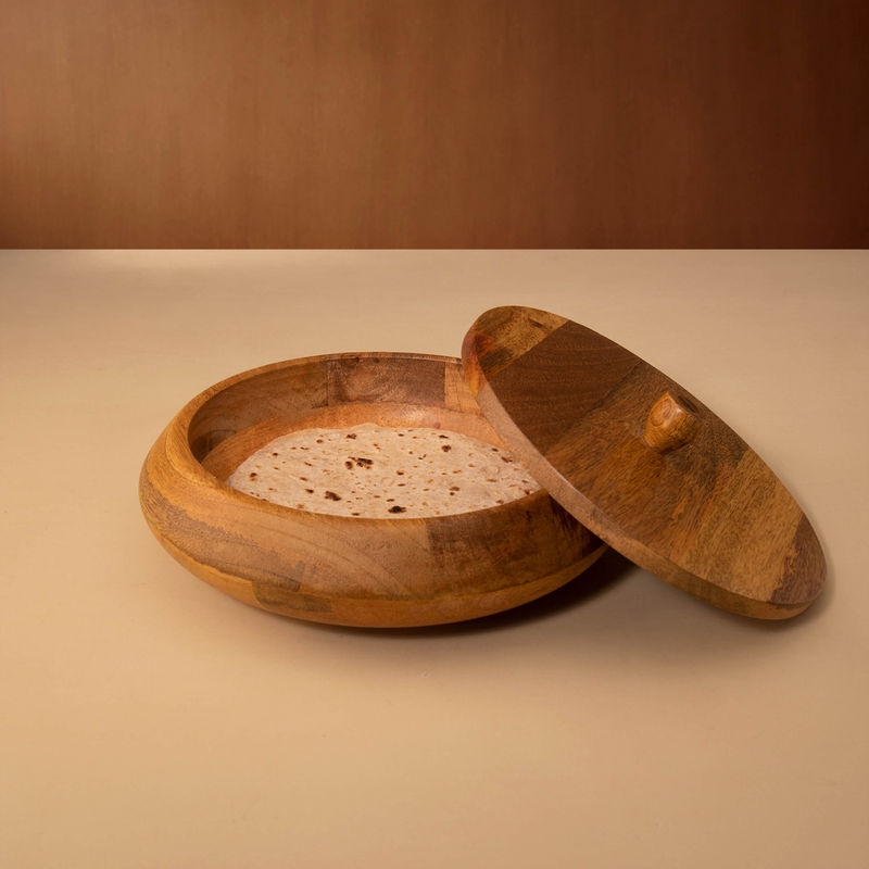 Ellementry Yellow Mango Wood Roti Box Buy Ellementry Yellow Mango Wood