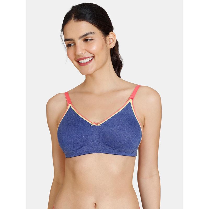 Zivame Desi Kitsch Double Layered Non Wired 3-4Th Coverage Backless Bra - Sodalite Blue (34C)
