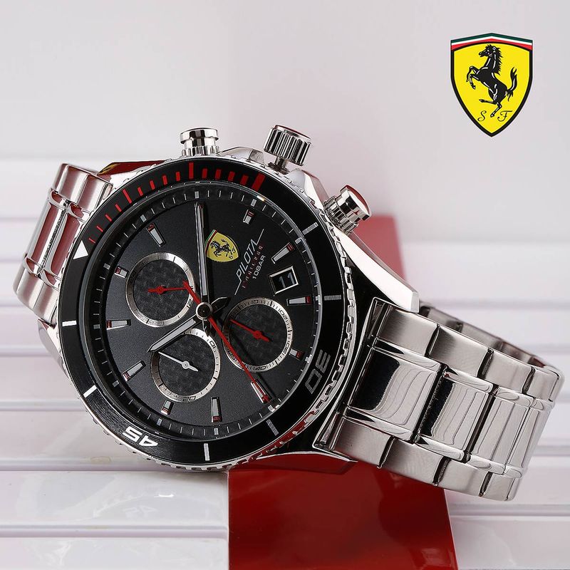 Buy Scuderia Ferrari PILOTA EVO Chronograph Black Round Dial Men's ...
