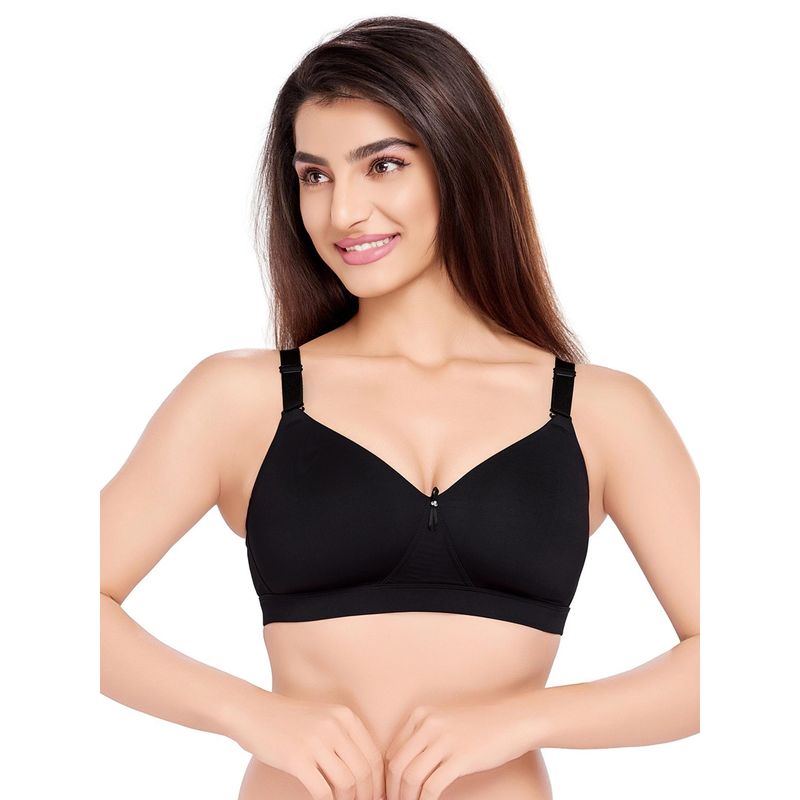 Juliet Womens Soft Foam Padded Full Coverage Polyamide Spandex Bra Black (32C)