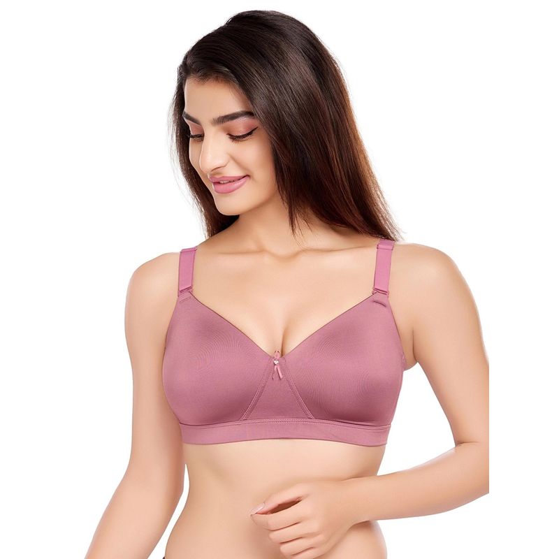 Juliet Womens Soft Foam Padded Full Coverage Polyamide Spandex Bra Pink (38C)