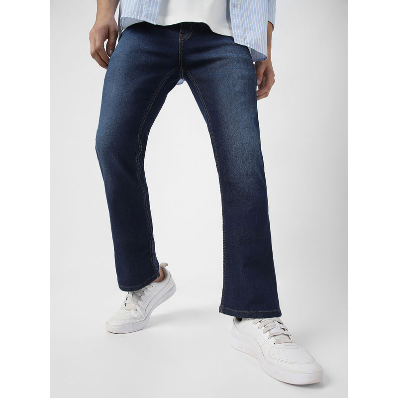 Buy Urbano Fashion Mens Dark Grey Washed Bootcut Jeans