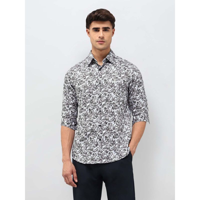 U.S. POLO ASSN. Men's Floral Printed Satin Shirt-Brown (42)
