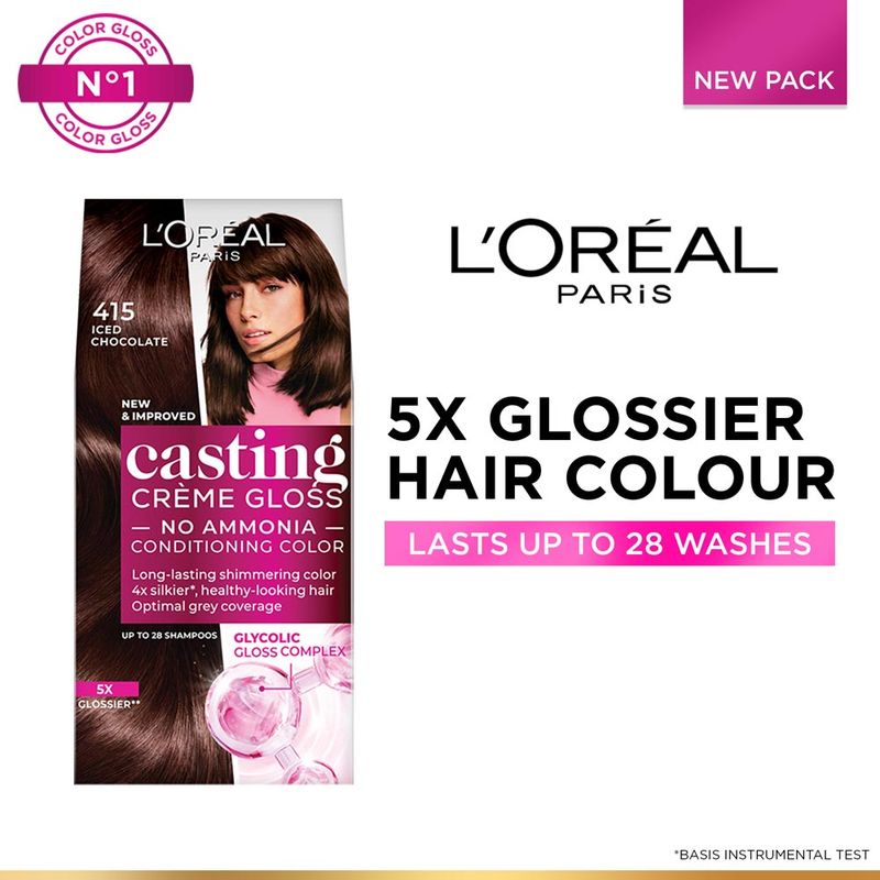 L'Oréal Paris Casting Creme Gloss Hair Color With Glycolic Gloss Complex - 415 Iced Chocolate