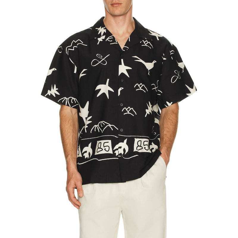 SCOTCH & SODA Relaxed Fit Placed AOP Short Sleeve Shirt