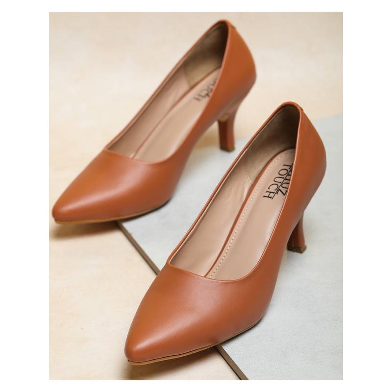 SHUZ TOUCH Solid Tan Pump Heels (EURO 39)