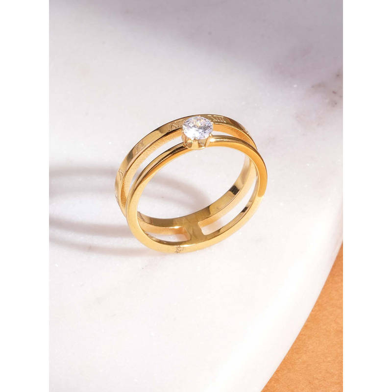 Palmonas Gold Roman Diamond Ring For Womens (7)