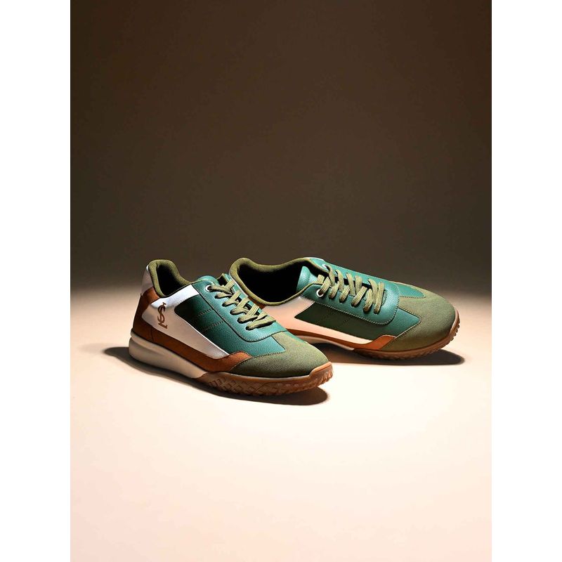 Louis Stitch Green Comfortable Lace-Up Sneakers for Men (UK 9)