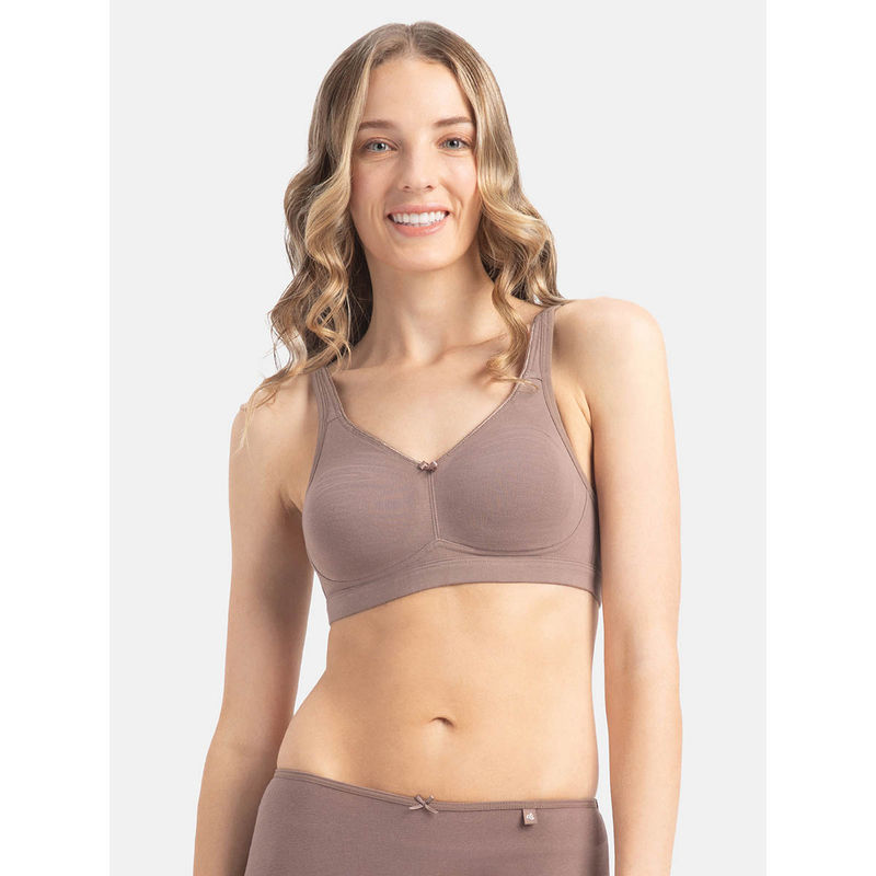 Jockey FE41 Wirefree Non Padded Cotton Elastane Full Coverage Everyday Bra - Deep Taupe (34D)