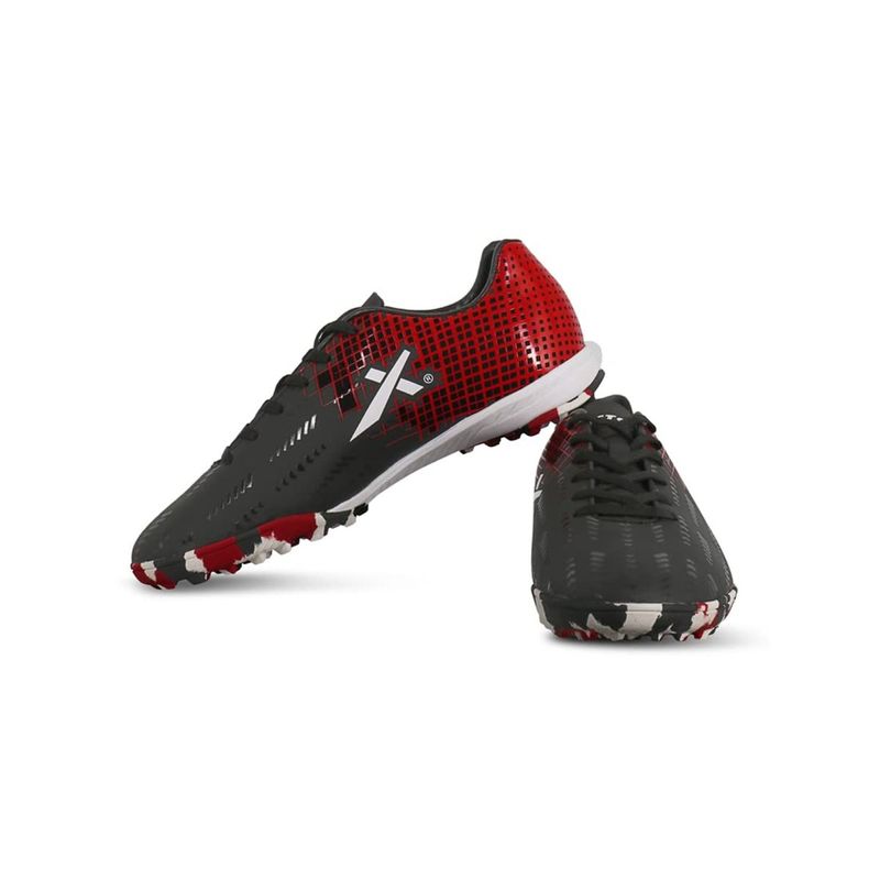 Vector X Royale Plus Men Turf Football Shoes for Men - Red - Black (UK 10)