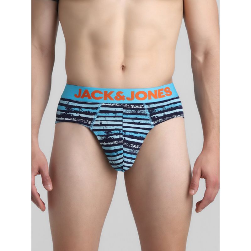 Jack & Jones Men Stripes Blue Brief (L)