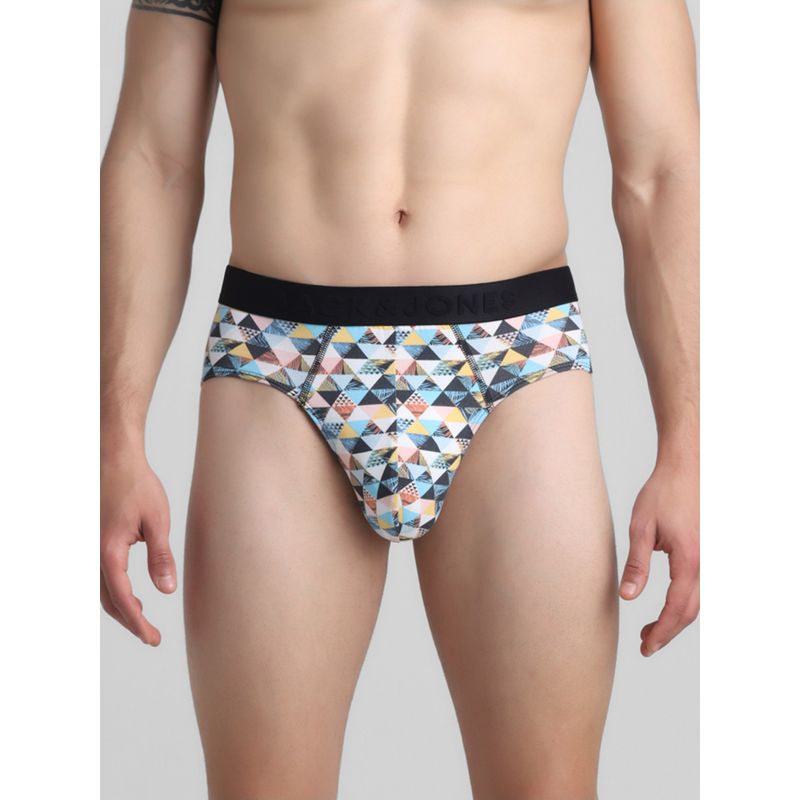 Jack & Jones Men Abstract Print White Brief (S)