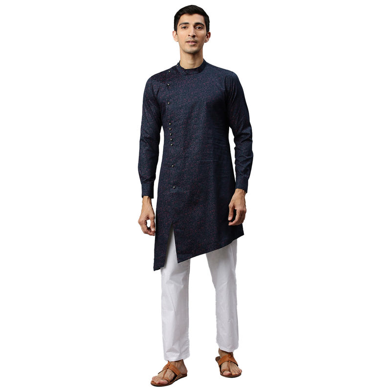 Manyavar Men's Blue Kurta (L)