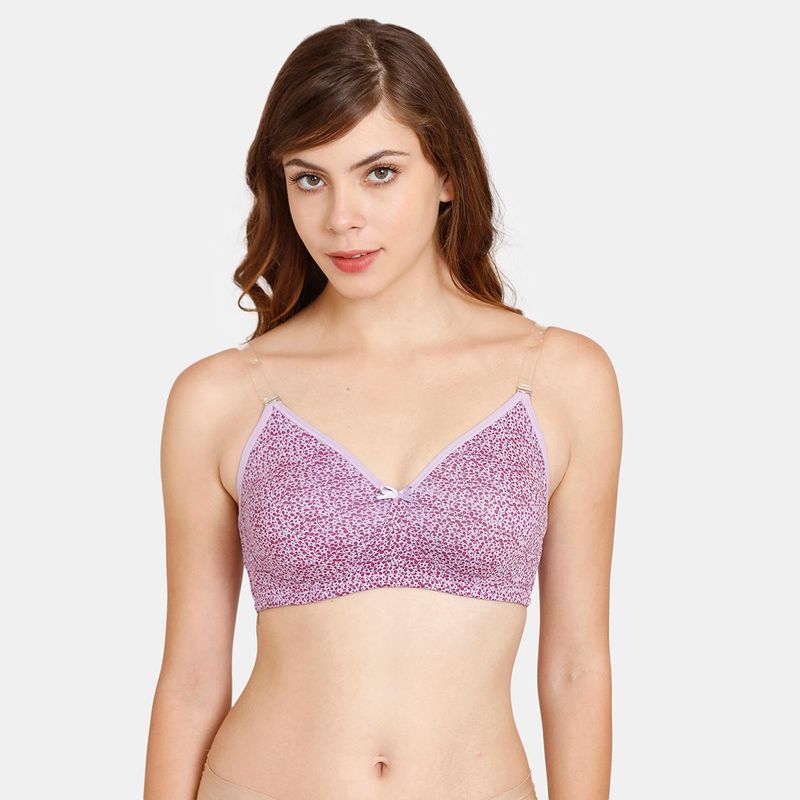 Zivame Rosaline Everyday Double Layered Non-Wired 3/4th Coverage T-Shirt Bra - Violet Tulip (34B)