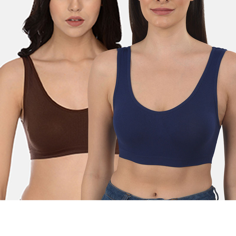 Mod & Shy Pack of 2 Solid Teenager Slip on Bra - Multi-Color (32C)