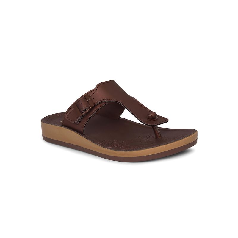 Bata Women Brown Elegant T-Strap Sandals (UK 4)