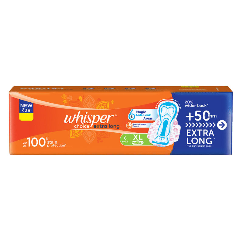 Whisper Choice Sanitary Pads Extra Long XL (6 Pads) Buy Whisper