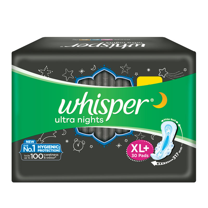 Whisper Ultra Night Sanitary Pads XL+ (30 pc Pack) Offer Buy Whisper