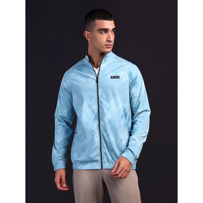 Technosport Men Blue Printed Jacket (M)