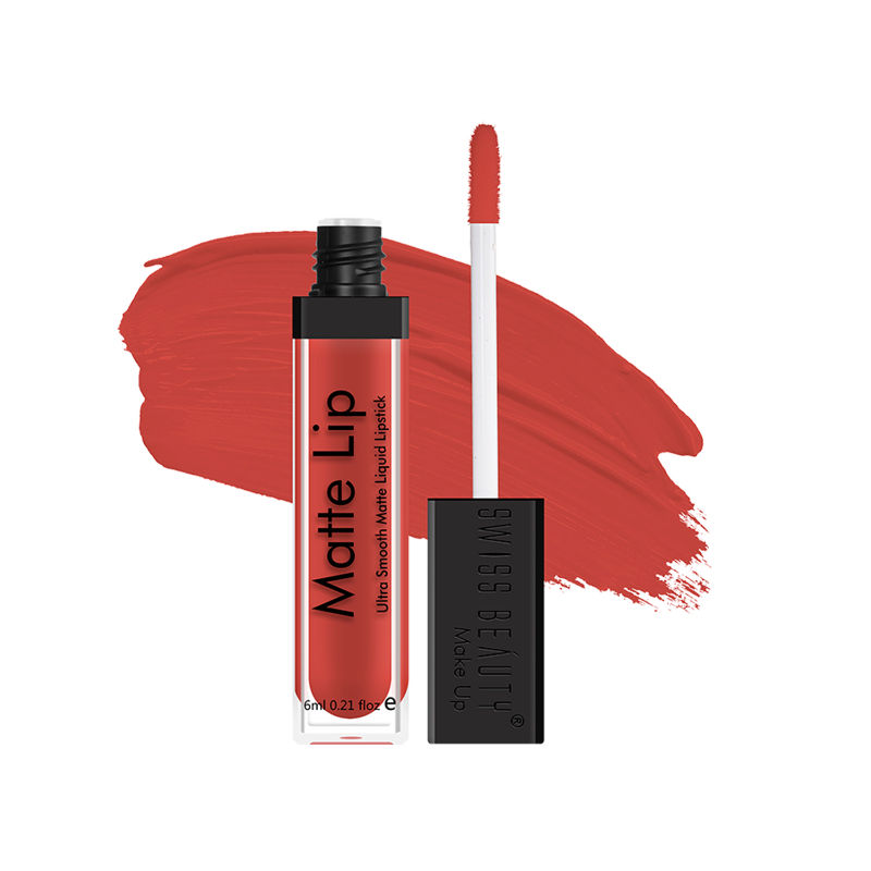 Swiss Beauty Ultra Smooth Matte Liquid Lipstick - 7 Orange Red