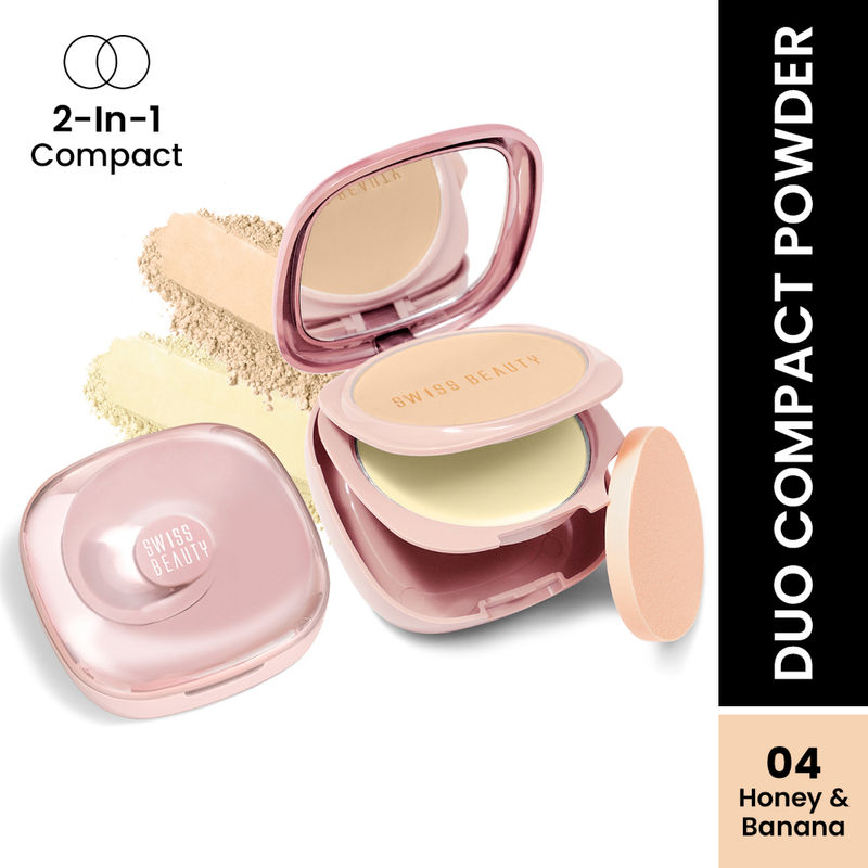 Swiss Beauty Matte & Set Duo Lightweight Compact Powder - 04 Honey & Banana