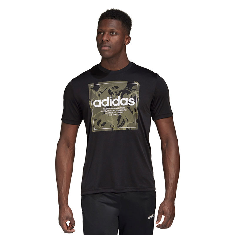 Buy adidas M Camo Bx T Black Sports T shirt Online