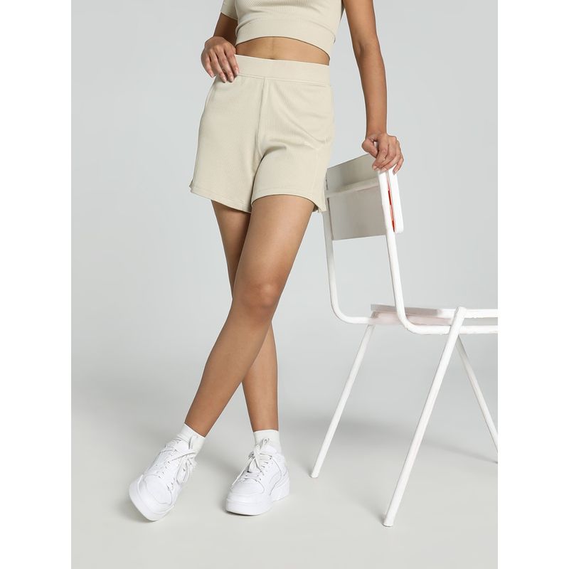 Puma Dare To Flared Womens Beige Shorts (M)