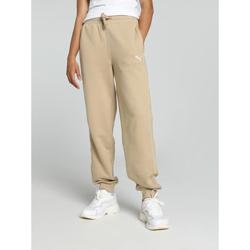 Puma Her High-Waist Tr Womens Beige Joggers (XL)